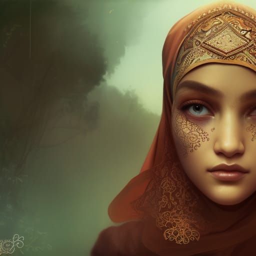 Beautiful Muslim Disney Princess Portrait