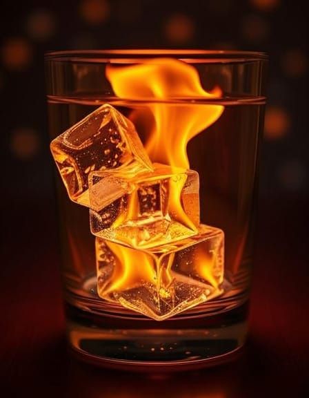 Ice Cube and Fire Cube Juxtaposition