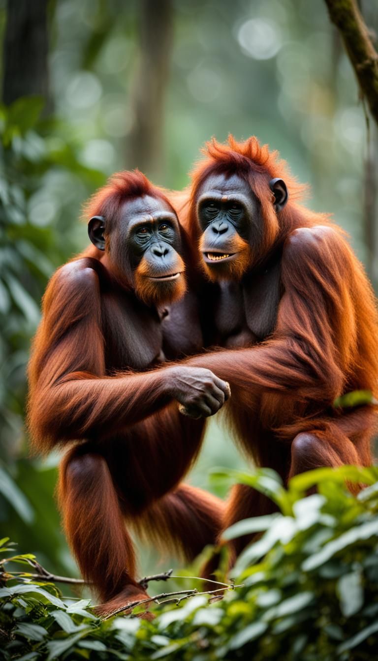 Orangutans Defending Their Forest Home