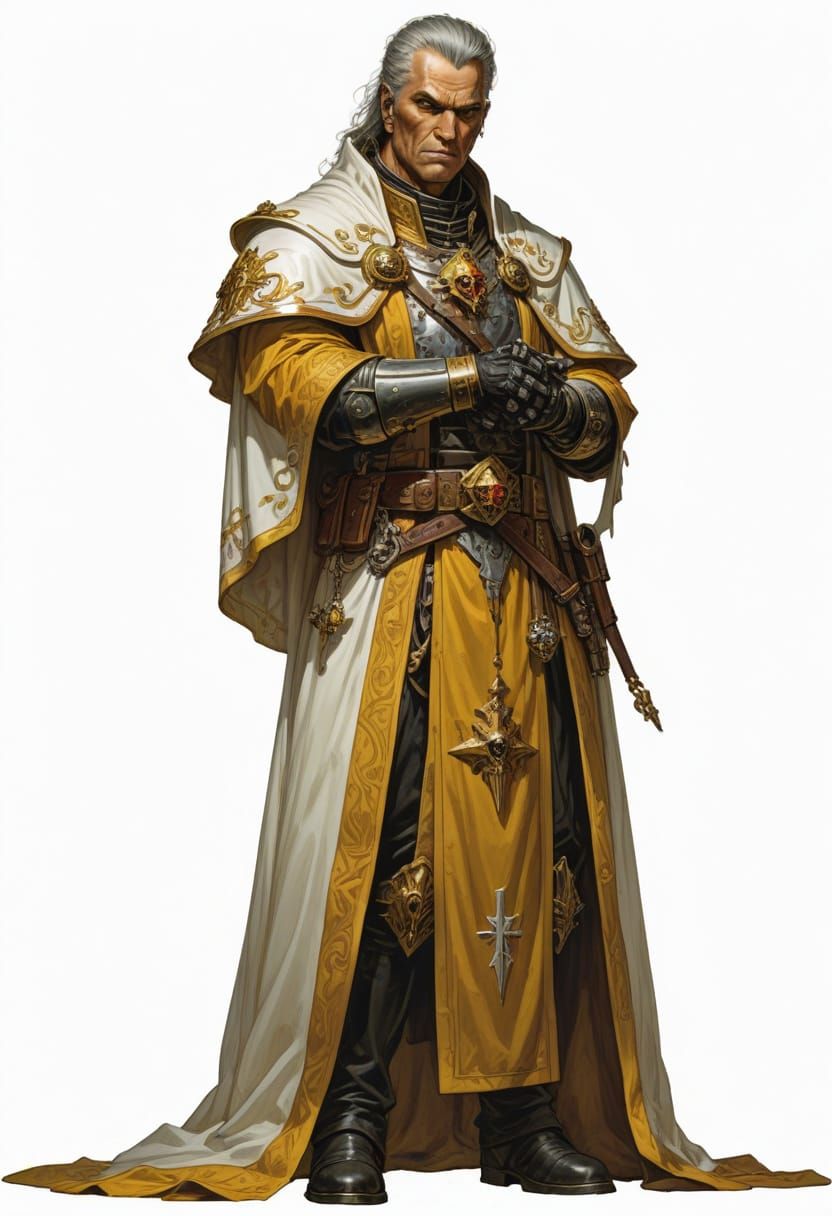 WH40K Inquisitor in White and Gold Robes