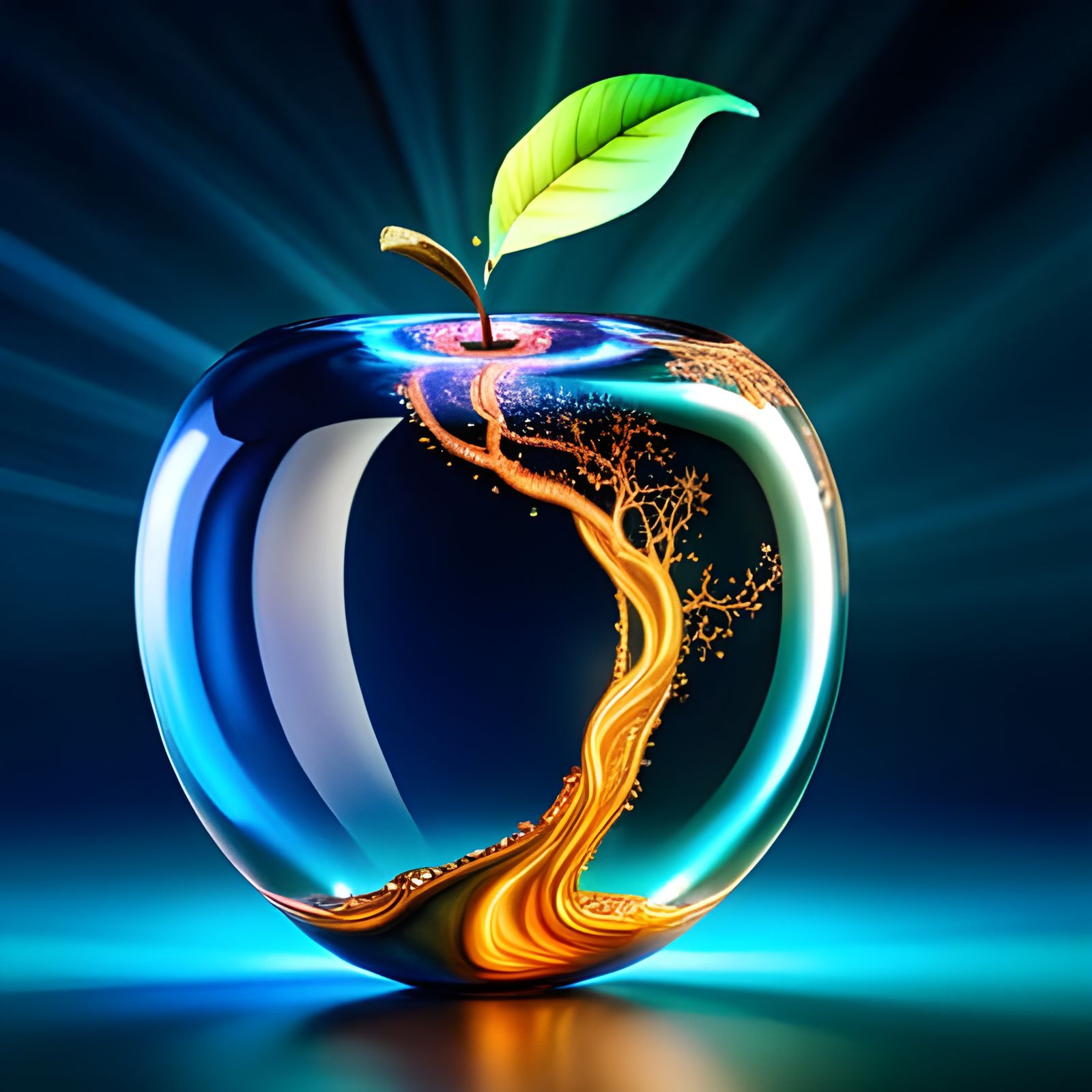 Swarovski Apple Figurine with Crystal Tree