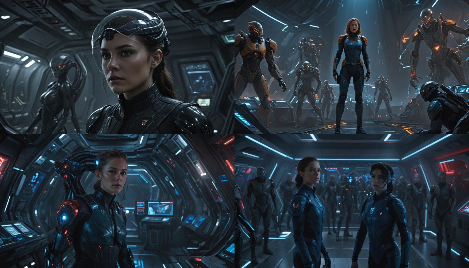 Futuristic Alien Command Center: Hyper-Realistic Confrontati...