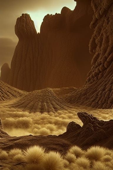 Mutant Desert Critters in Dark Fantasy Landscape