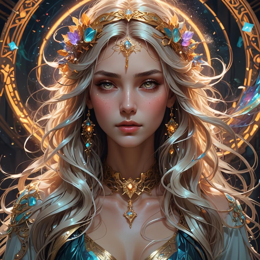 Luminescent Girl Portrait in Hyperdetailed Style