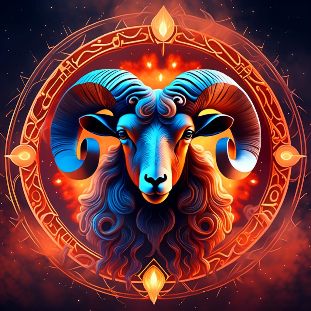 Aries Zodiac Sign as Fiery Cosmic Ram