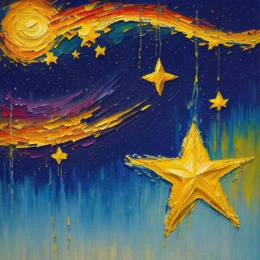 Bright Star in Neo-Impressionist Oil Painting
