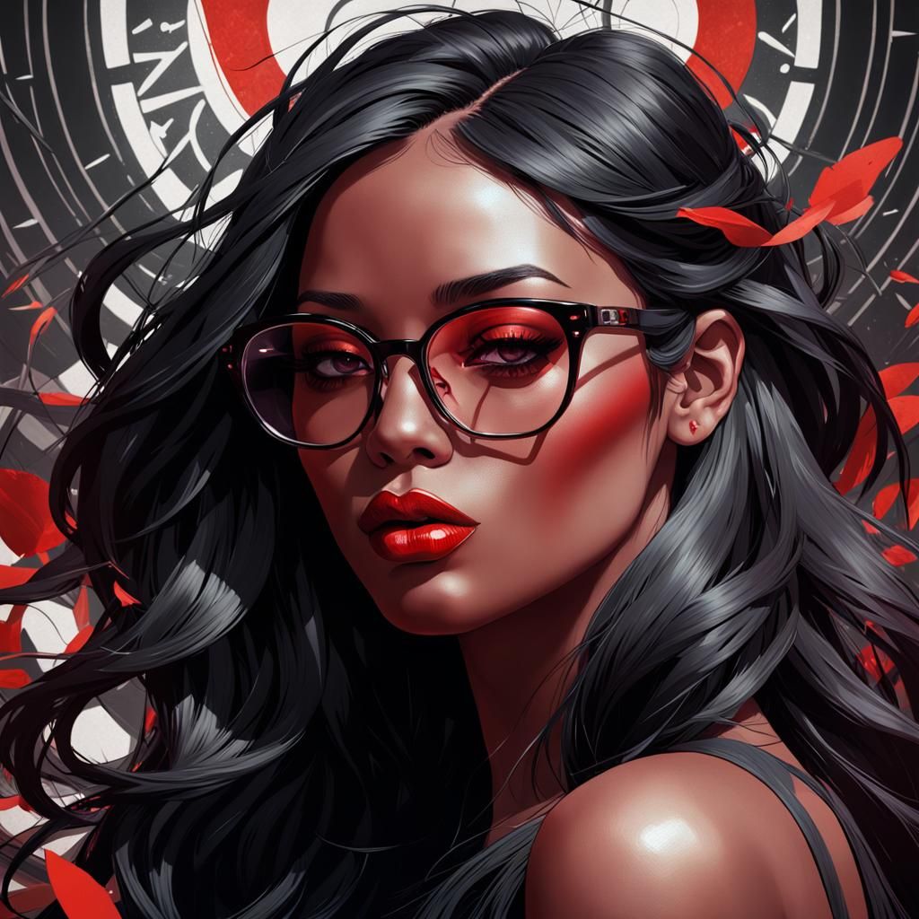 Two Black Collage Girls Kissing, Hyperdetailed Portrait