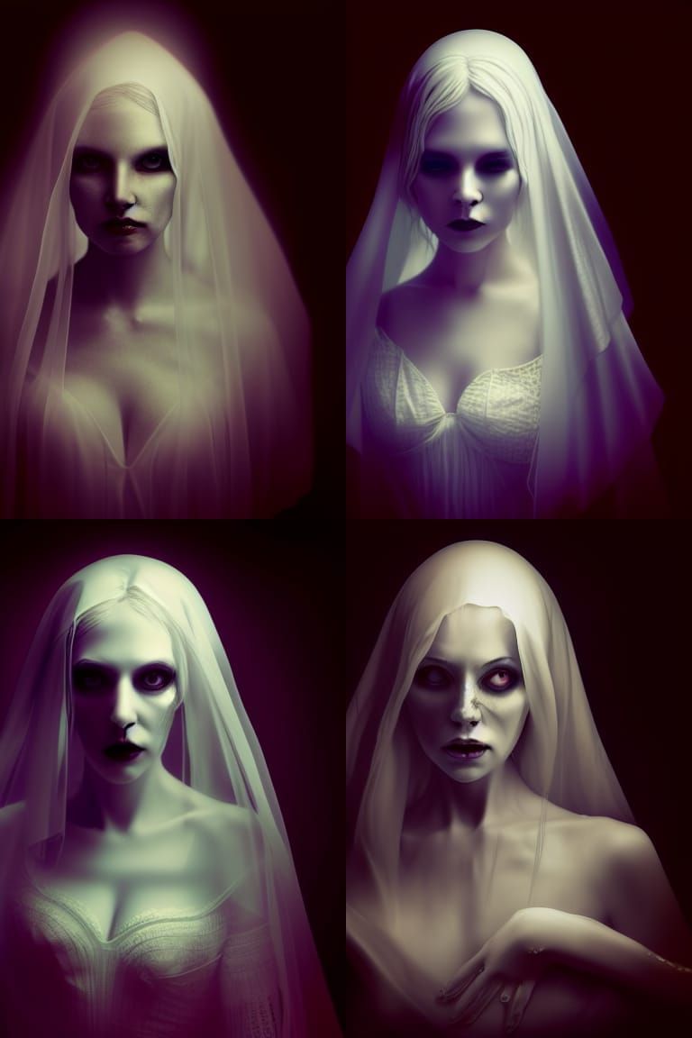 Sinister Ghost: Elegant Digital Illustration in 8k