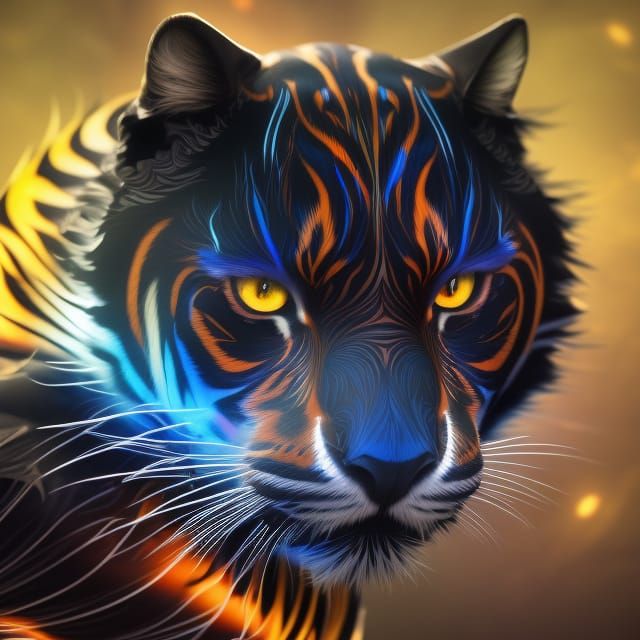 Chrome Fur Black Tiger Concept Art