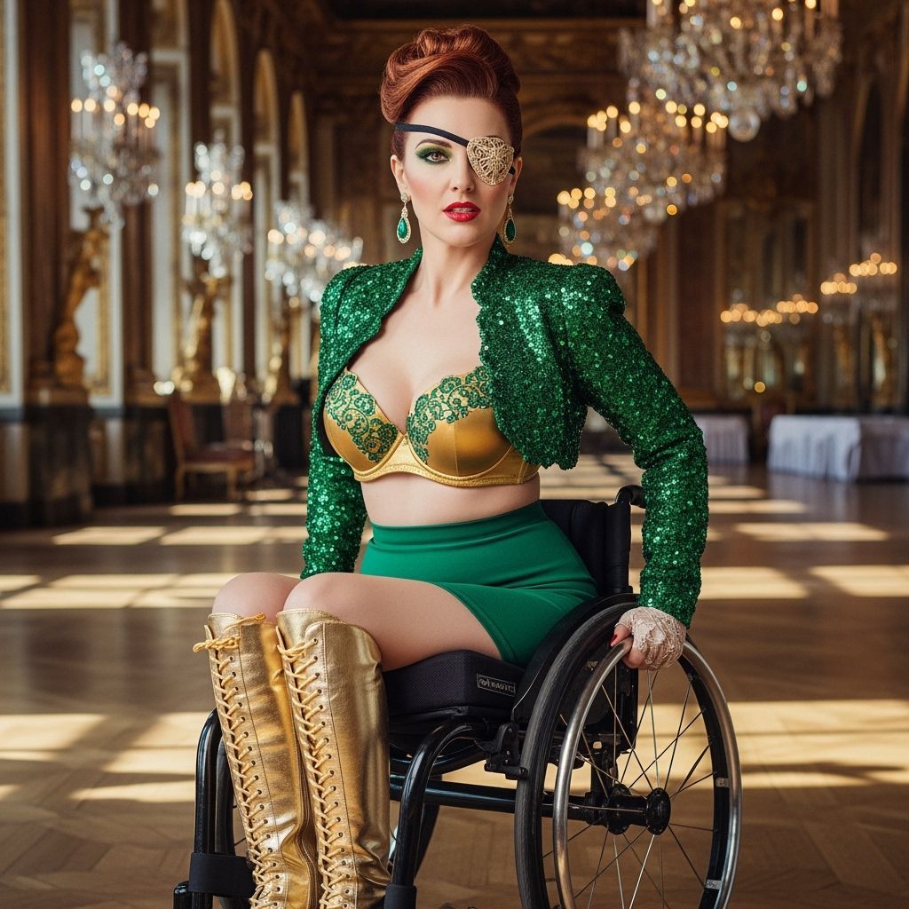 Emerald Queen in Parisian Ballroom Portrait