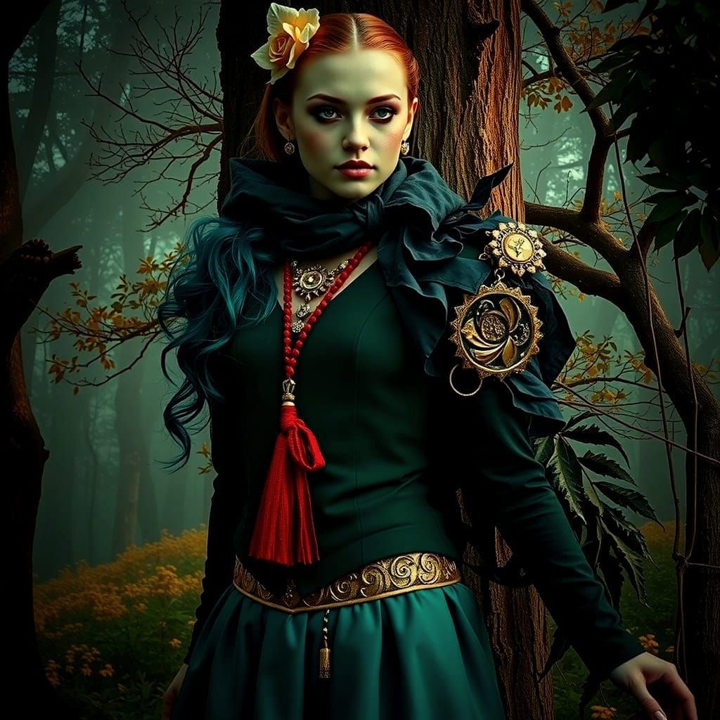 Mystical Foggy Forest with Surreal Elements