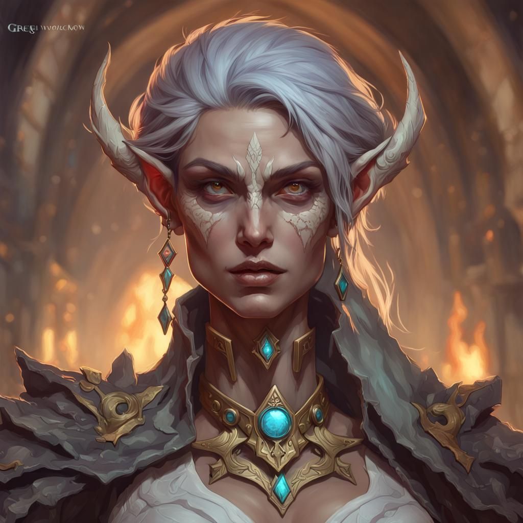 Undead Bone Eladrin Artificer Portrait