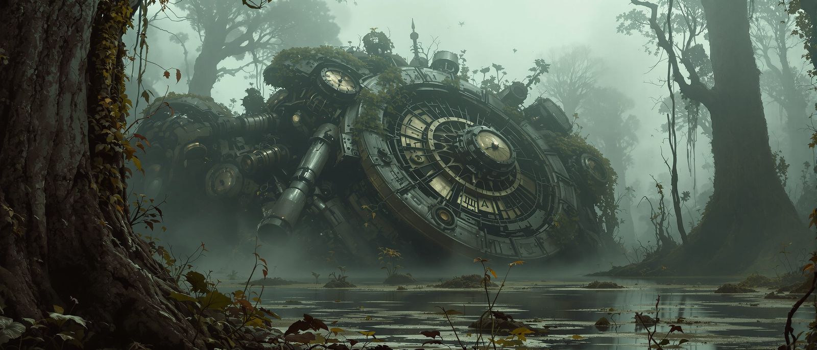 Colossal Clockwork Automaton in Misty Swamp