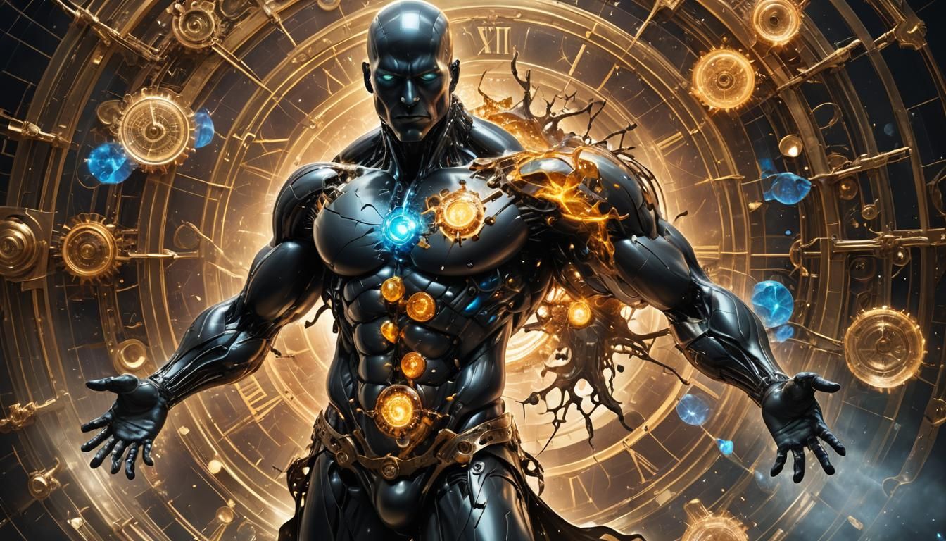 Radiant Time-Bending Entity with Crystal Core