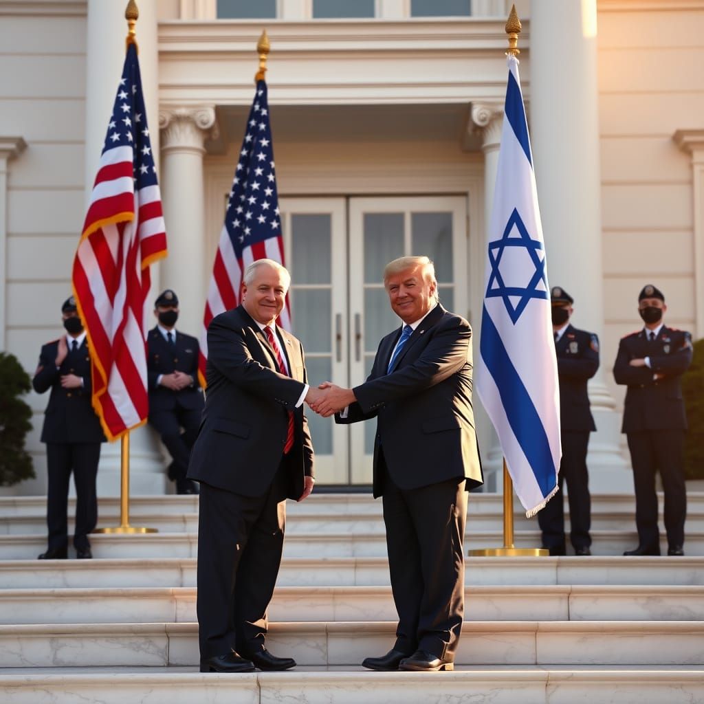 Trump and Netanyahu Handshake at White House