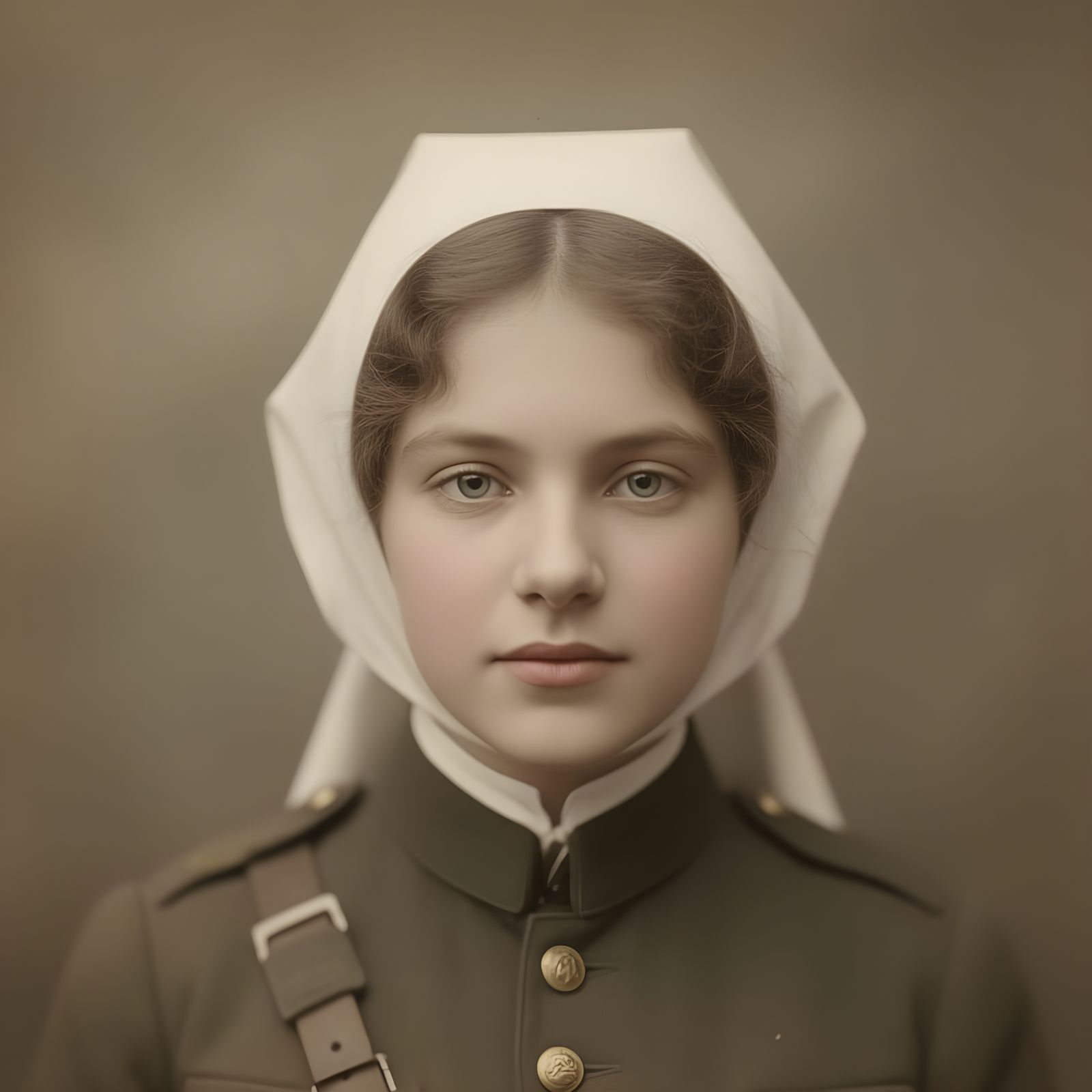 Soft Focus 1900s Portrait of a Young War Nurse