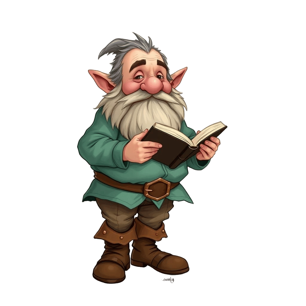 Fantasy Dwarf Silhouette in Whimsical High Fantasy Landscape