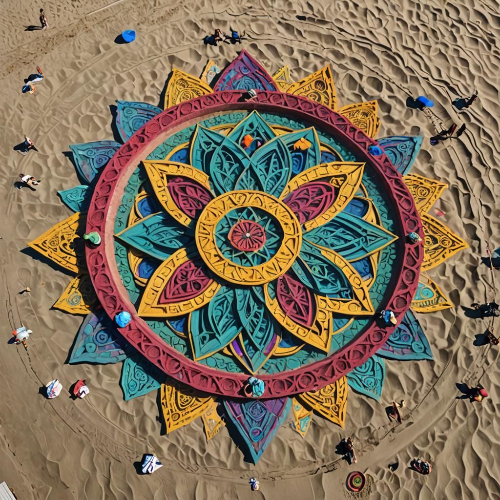 Sacred Geometry Mandala Sandcastle Art