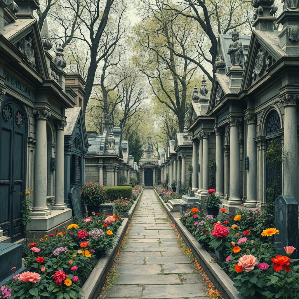 Pere Lachaise Cemetery: Moody Stone Mausoleums