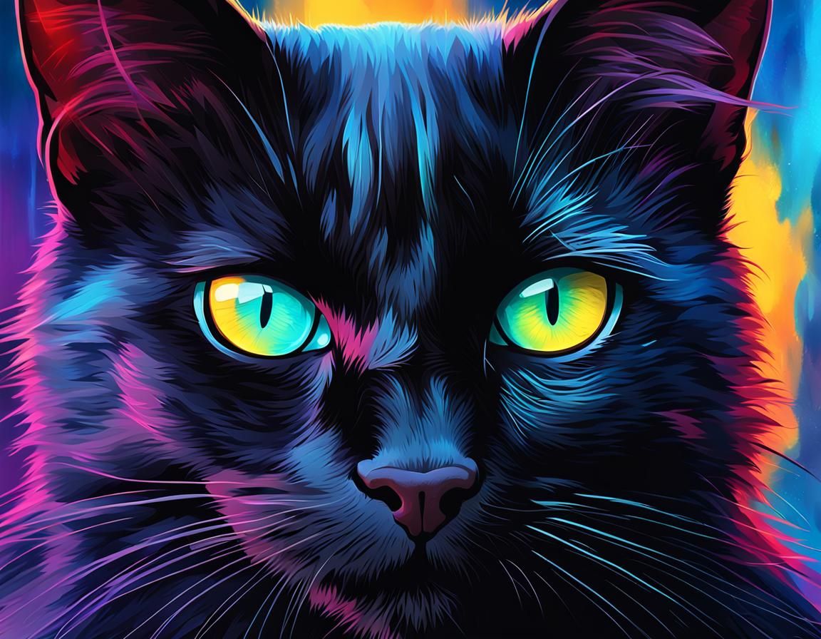 Icy Blue Cat Portrait in Hyper-Realistic Digital Art