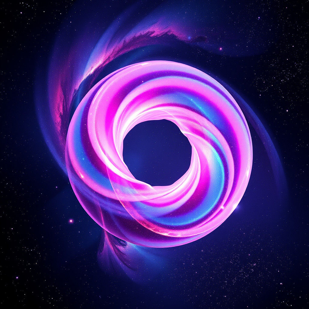 Rainbow Donut Galaxy in Concept Art Style