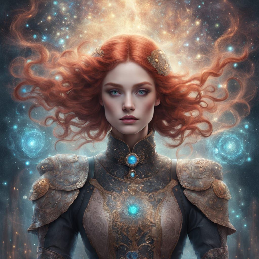 Enchanted Cowgirl in Whimsical Nebula Dreamscape