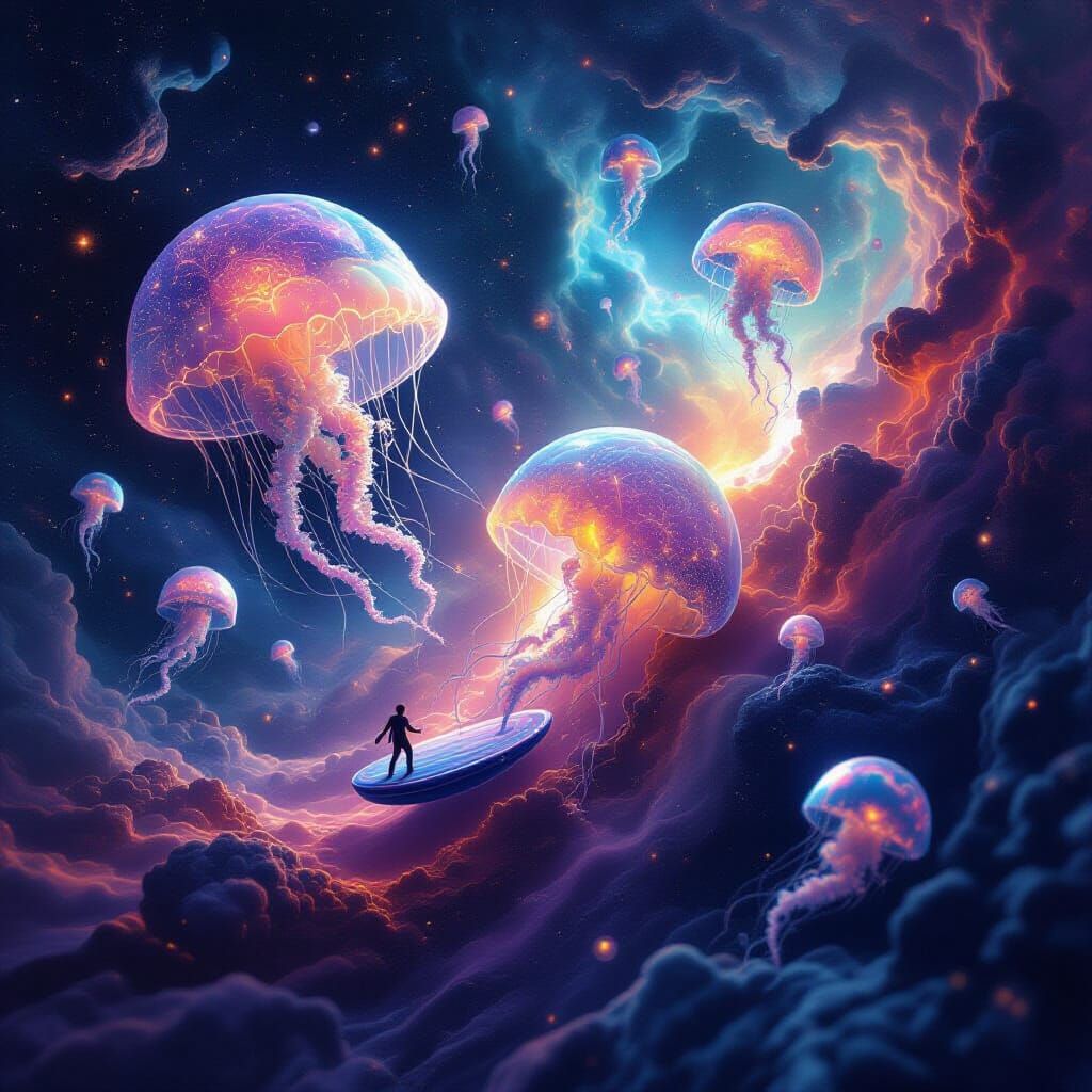 Abstract Microbial Ecosystem in Hyperrealistic Style