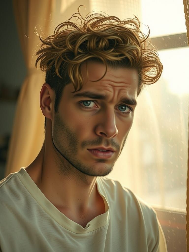 Photorealistic Portrait of Emotional Turmoil