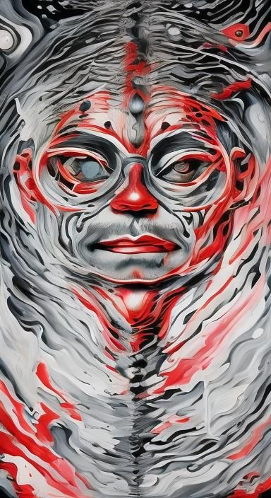 Surreal Out-of-Body Experience in Glitchcore Dreamscape