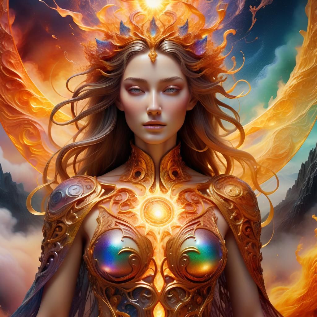 Elemental Embodiment in Iridescent Mist