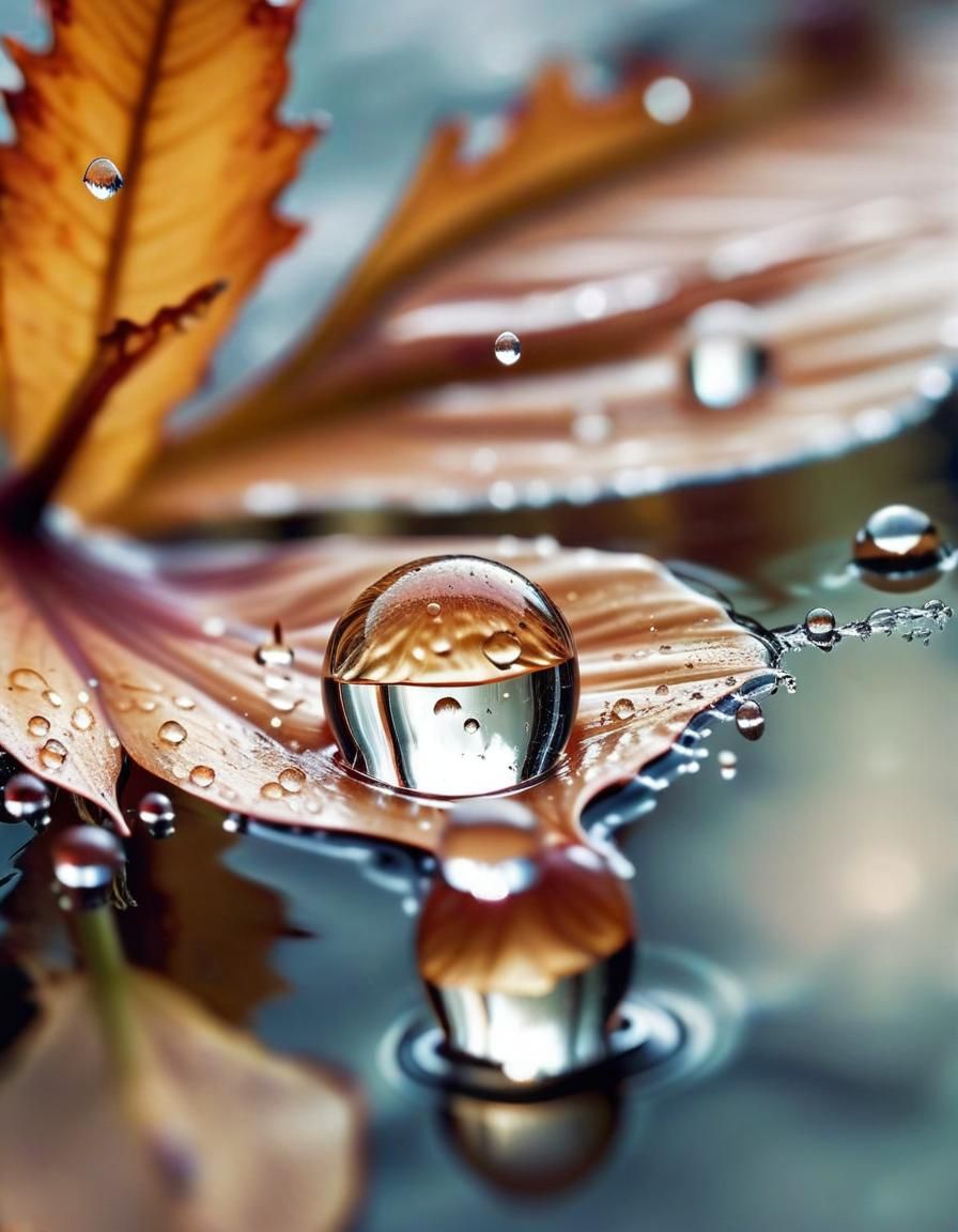 Dewdrops in the Ocean Leafvein