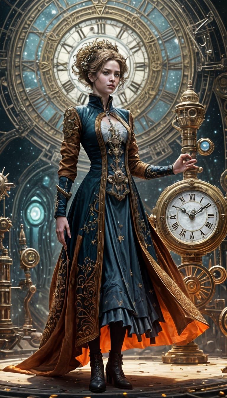 Celestial Observatory of Brass and Crystal in Deep Space