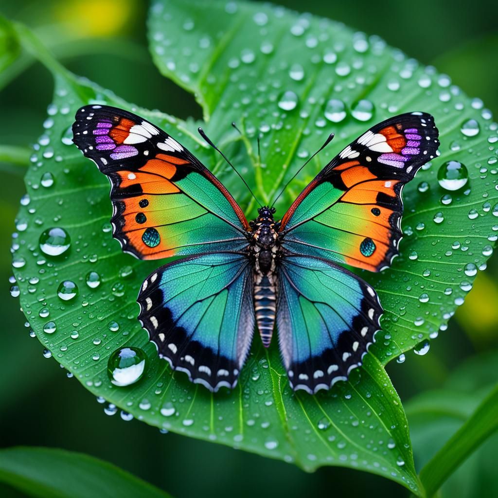 Colorful Butterfly in Macro World Photograph