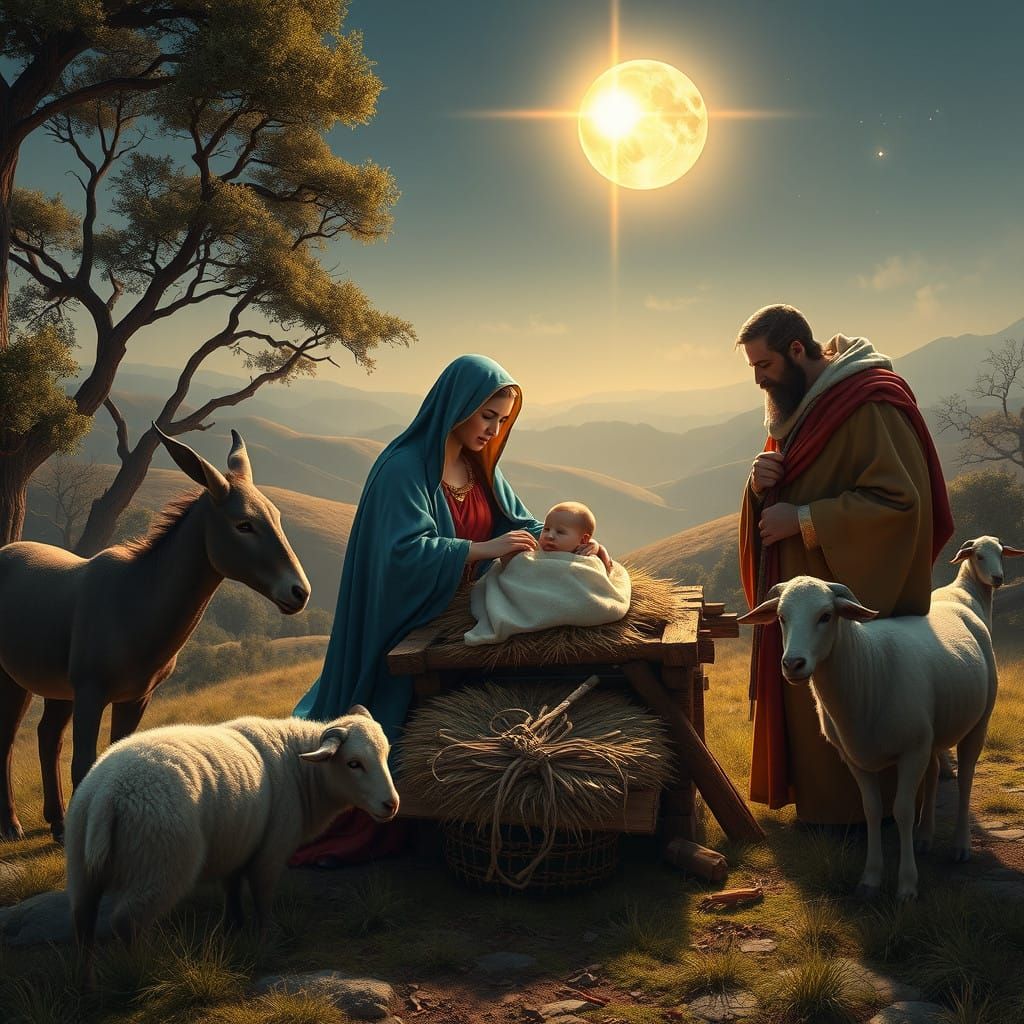 Fantasy Christmas Scene in Detailed Matte Painting Style