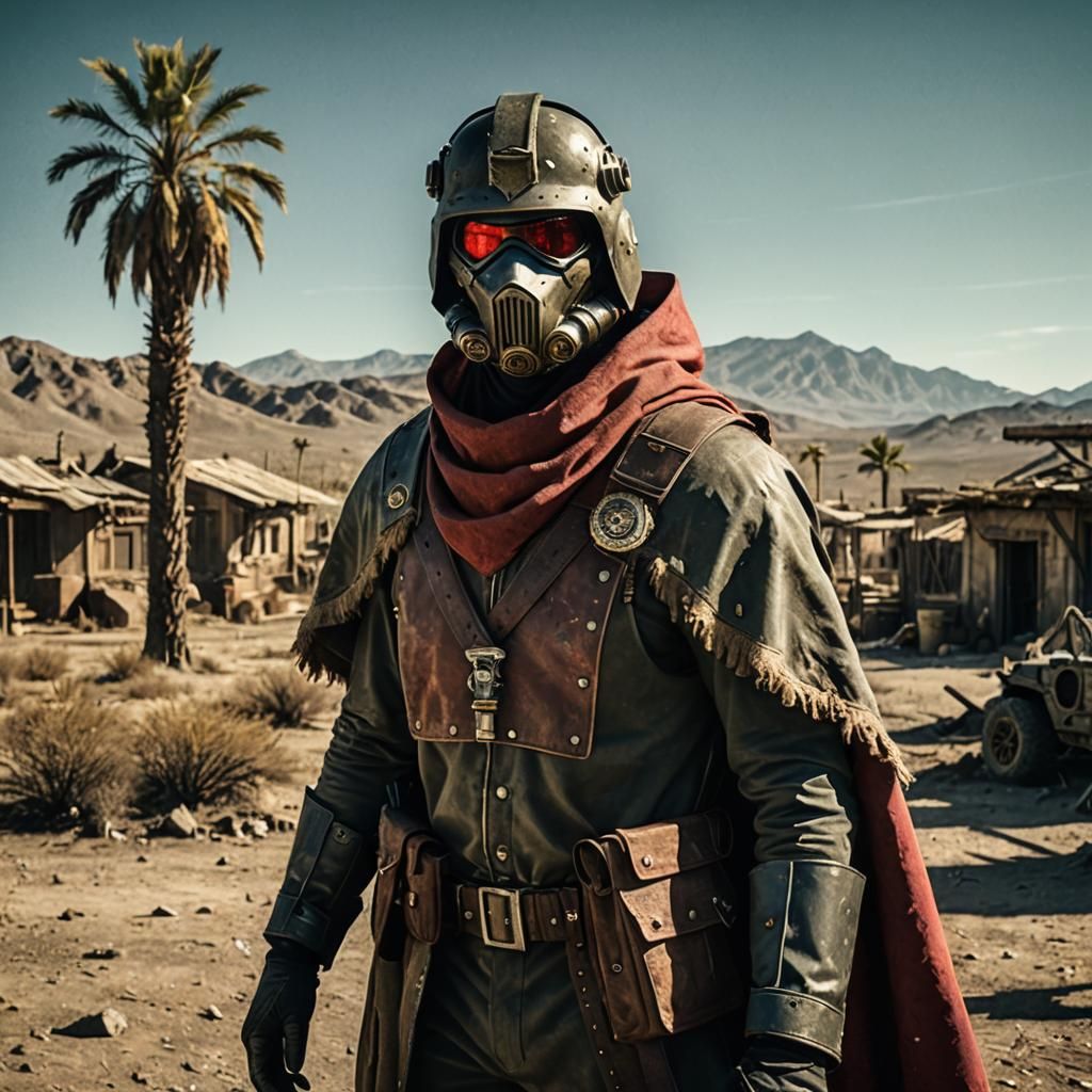 NCR Ranger in Post-Apocalyptic Mexico: Cinematic Film Still