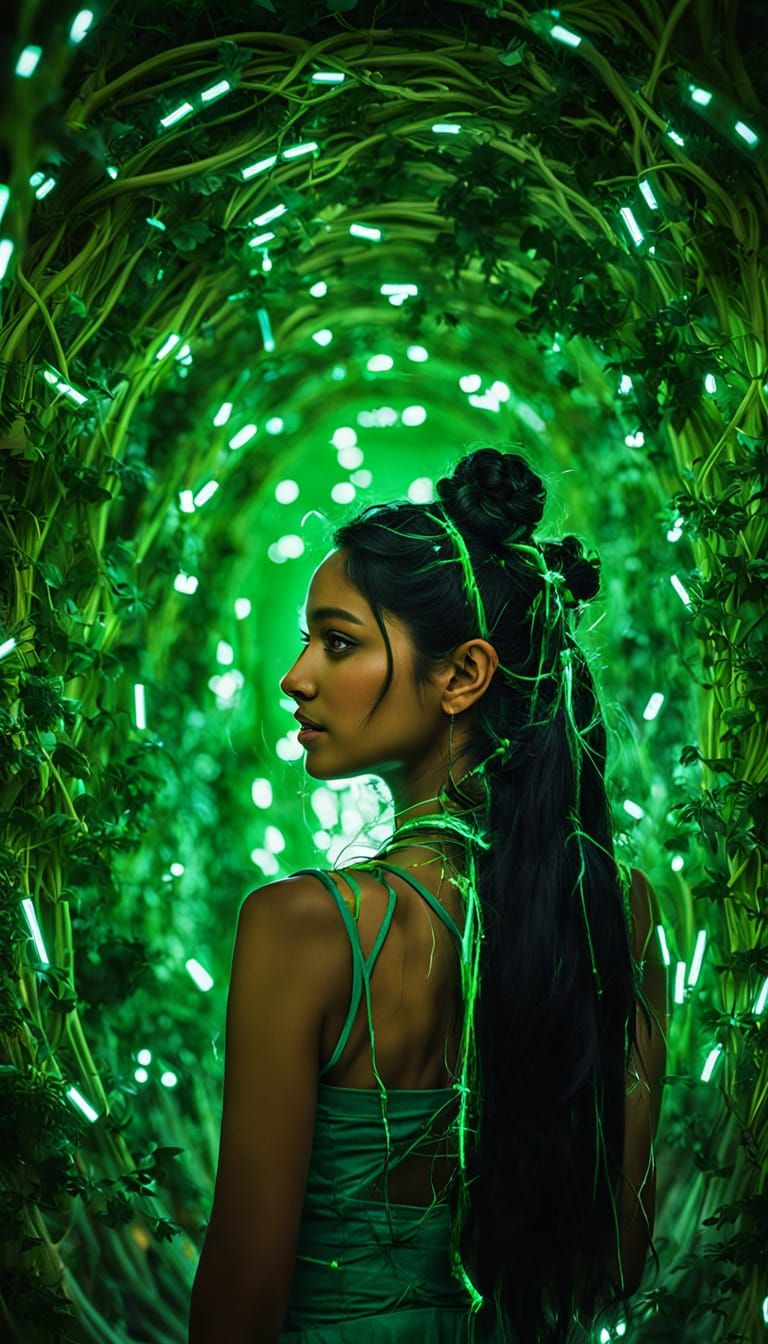 Goddess of Horticulture with Neon Vines