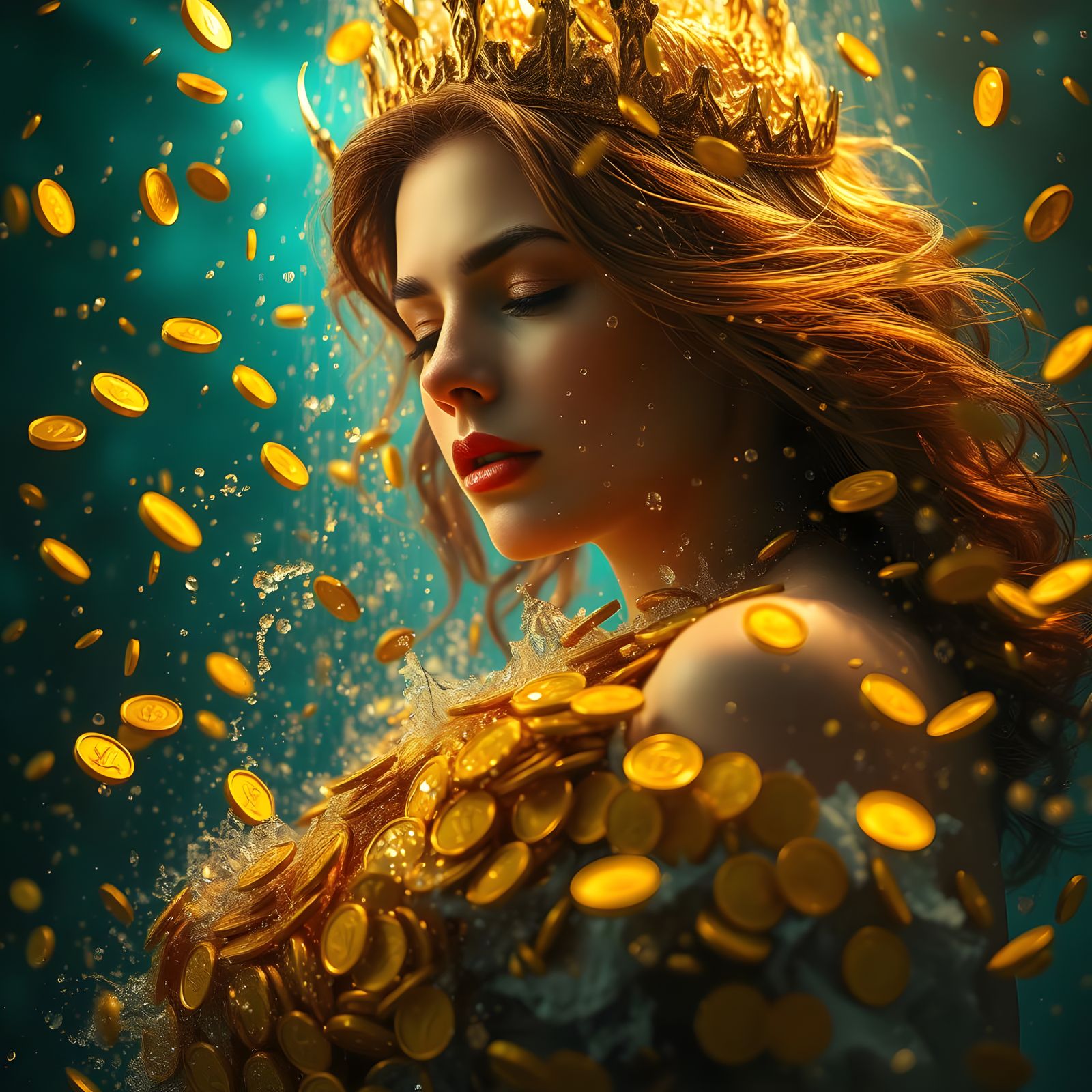 Golden Rain: Detailed Fantasy Concept Art