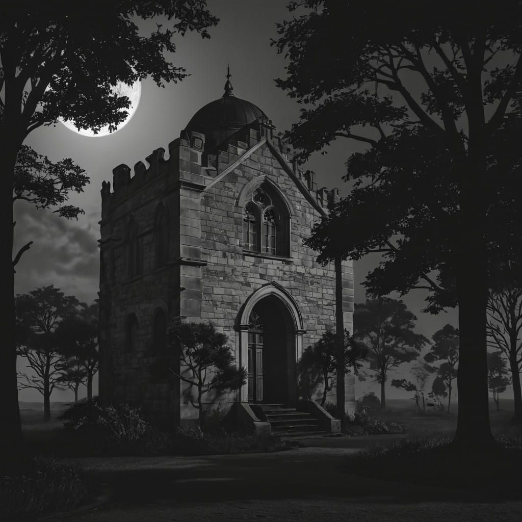 Dark Silhouette in Eerie Ambiance