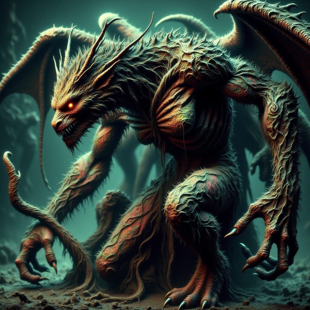 Epic Dragon-Human Hybrid in Cinematic Style