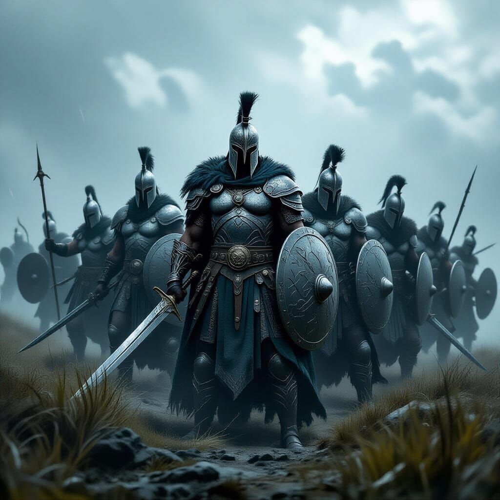 Iron Celtic Warriors on Stormy Moor