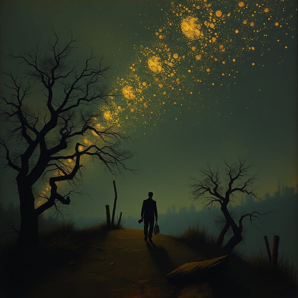 Fate's Unseen Hand in a Dreamlike Landscape