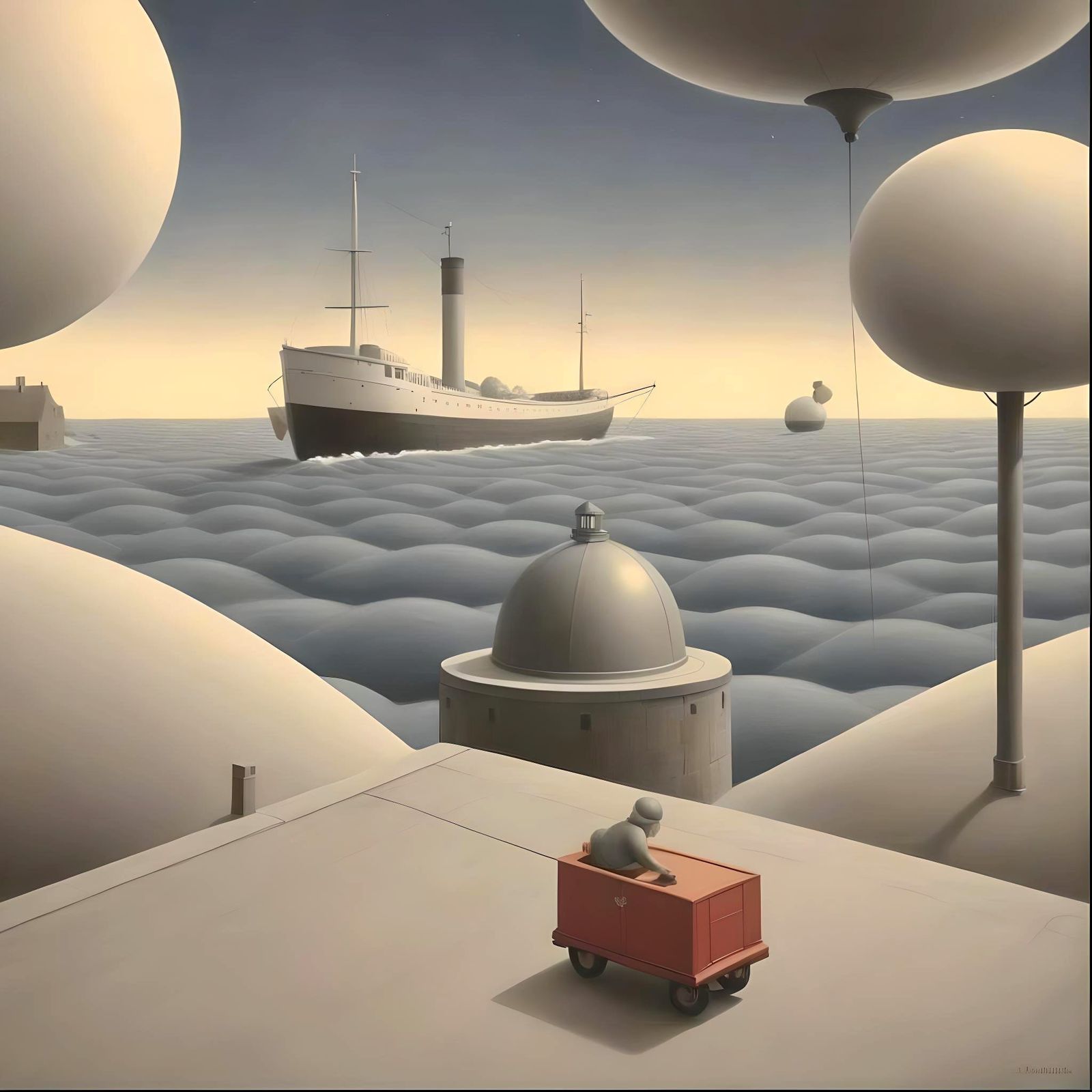 Dreamlike Scene in Van Allsburg Style