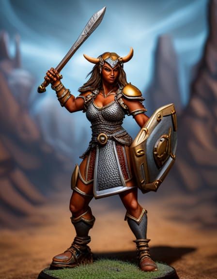 Female Minotaur Warrior Ready for Combat