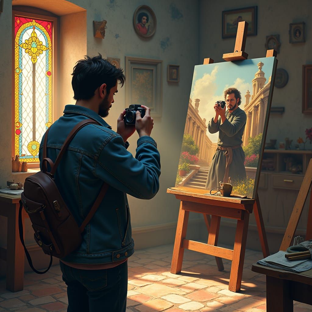 Artist Photographing Artist: Hyperrealistic Digital Art