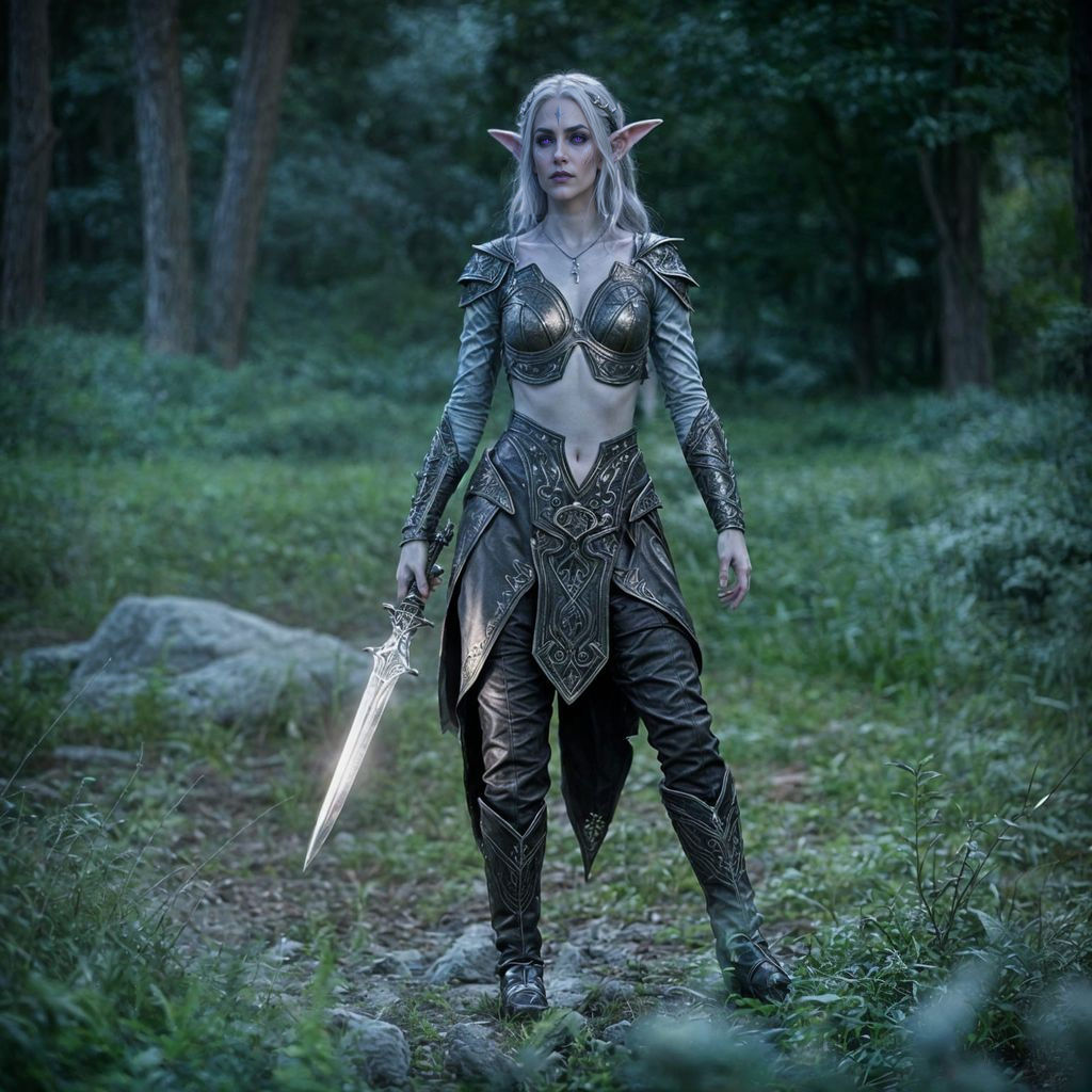 Eladrin Moon Elf in Moonlit Forest