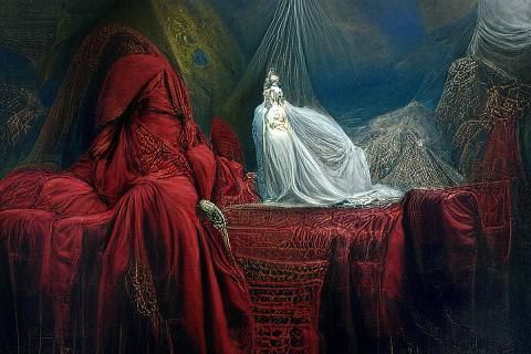 Lady Dimitrescu in Gustave Doré Style
