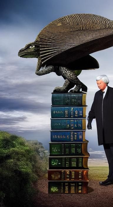 Surreal David Icke Meme with Reptilian Shapeshifters