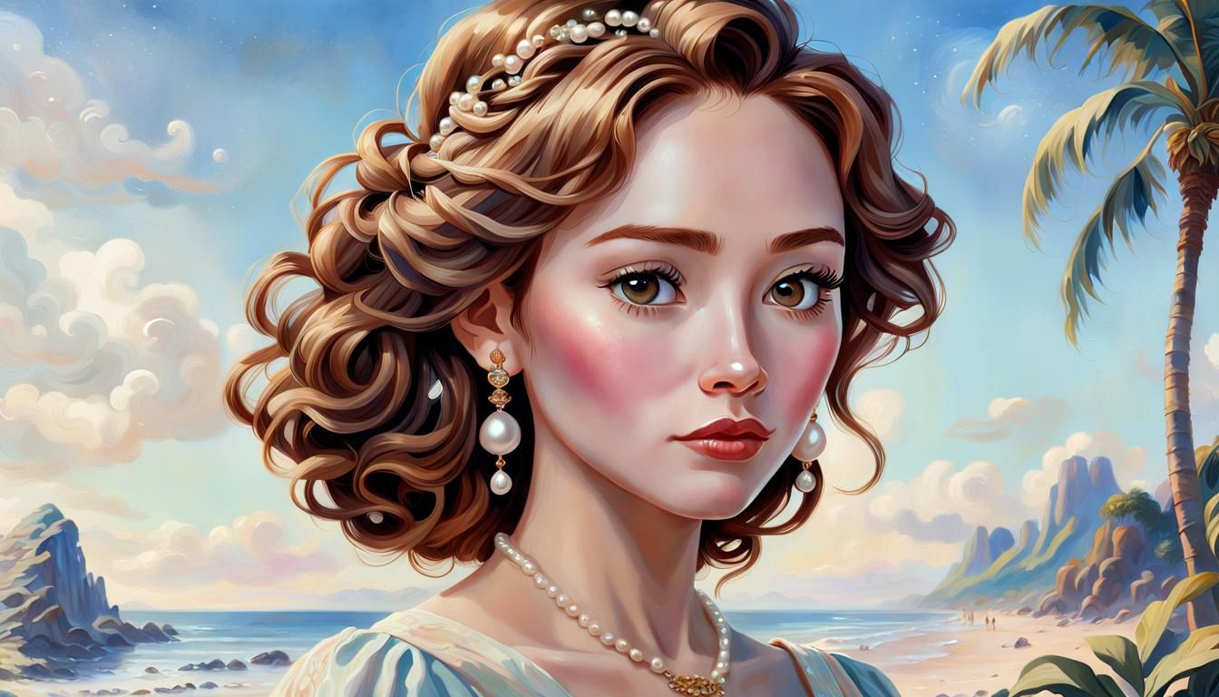Charming Disney Character Portrait in Oil Painting Style