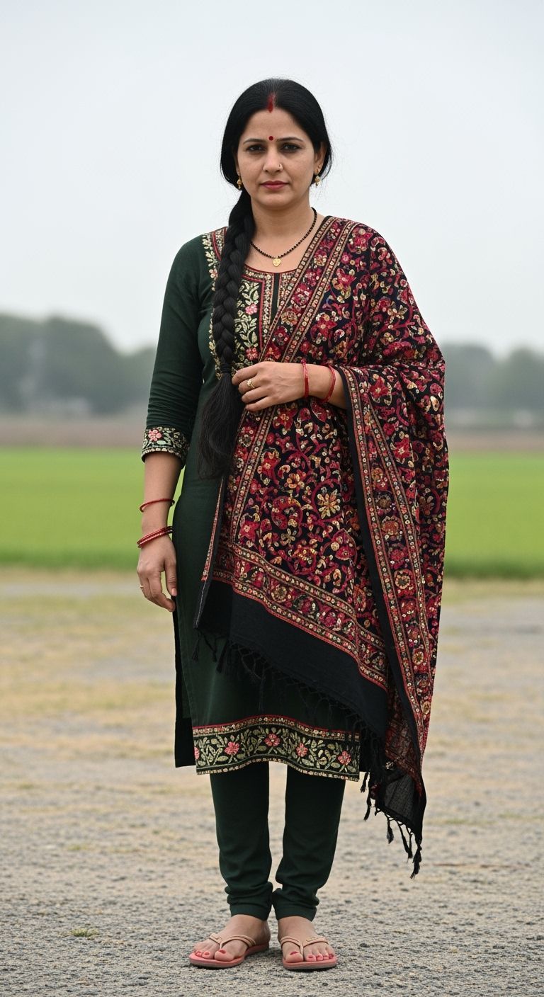 Portrait of an Indian Woman in Traditional Dress