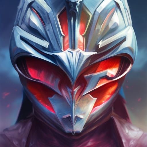 Demonic Power Ranger Portrait in Hyperdetailed Style